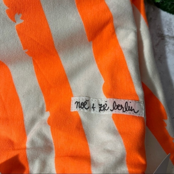 NOE & ZOE BERLIN Blanket Baby Neon Orange Diagonal Organic Cotton‎ NWT - Picture 2 of 7